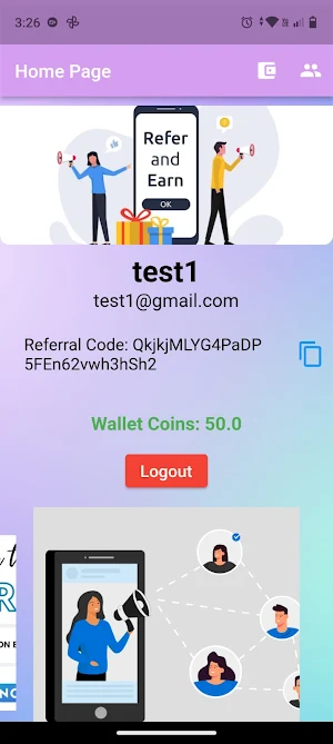 Refferal App Screenshot 1