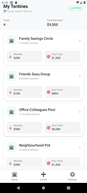 Tontine: Money Pool Tracker Screenshot 0