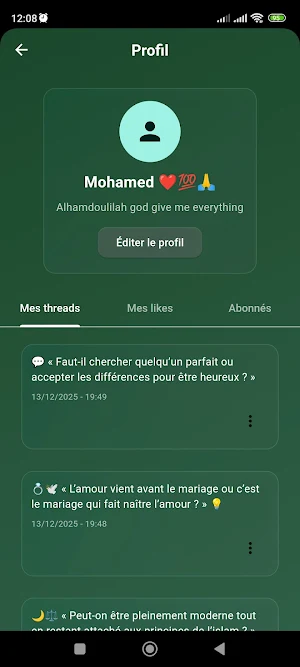 Islam Threads - Partage et Foi Screenshot 3