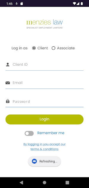 Menzies Law Portal Screenshot 2