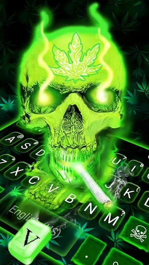 Neon Skull 2 Keyboard Theme Screenshot 1
