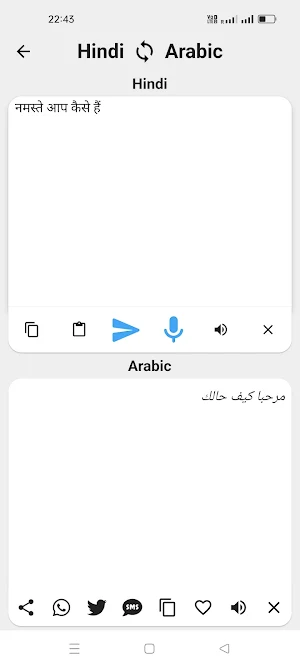 Hindi To Arabic Translator Screenshot 1