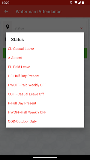 Waterman Attendance Screenshot 2