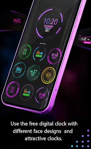 Smart Neon Voice Clock Screenshot 2
