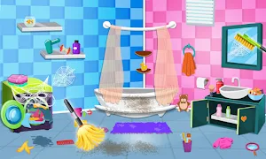 Messy Home Cleanup Doll House Screenshot 0