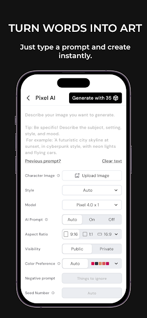 Pixel.AI - Image Generator Screenshot 1
