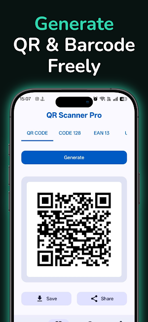 QR Barcode Scanner & Generator Screenshot 1
