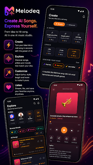 Melodeq - AI Music Creator Screenshot 2