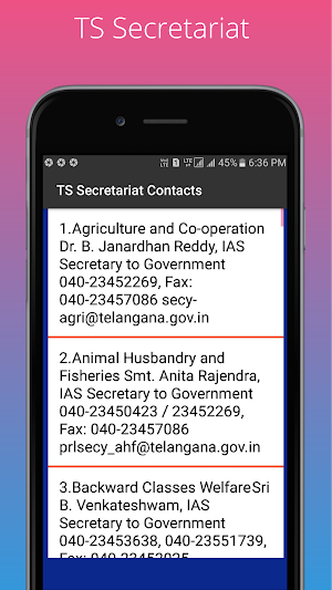 Telangana District Collector Emergency Contacts Screenshot 2