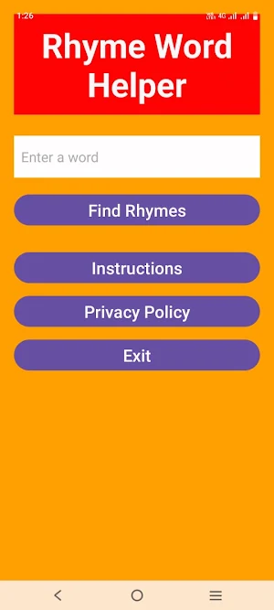 Rhyme Word Helper Screenshot 0