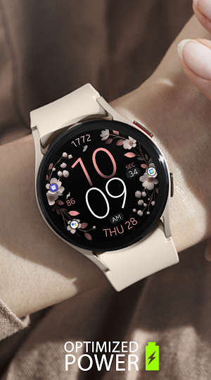 Rose Gold Floral Watch Face Screenshot 1
