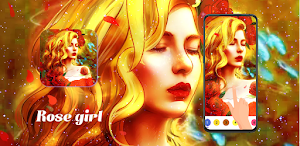 Rose Girl:Color Master by Number Coloring Book Screenshot 2