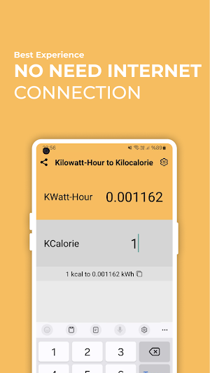 Kilowatt hour to Kcal Convert Screenshot 1