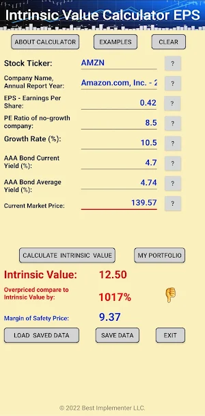 Intrinsic Value Calculator EPS Screenshot 2