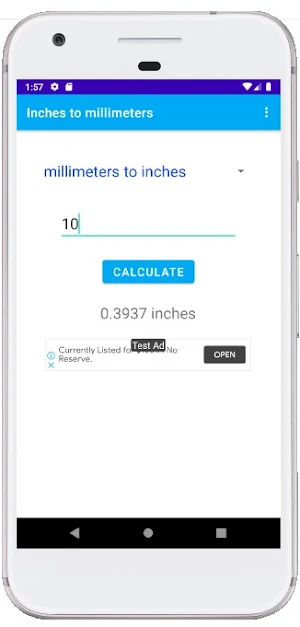Convertidor Pulgadas a Milimetros Screenshot 0
