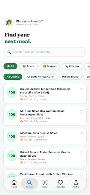 PlateWise Health - Android App Screenshot 2