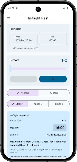 EASA FTL Assistant Screenshot 1