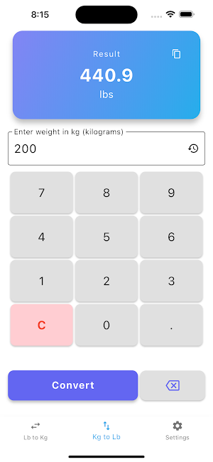 lbs to kg Converter Screenshot 2