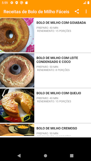 Receitas de Bolo de Milho Fáceis Screenshot 2