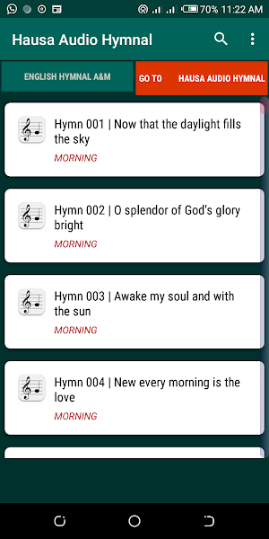 Hausa Audio Hymnal Screenshot 1