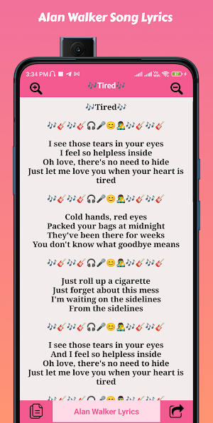 Alan Walker Song Lyrics Screenshot 3