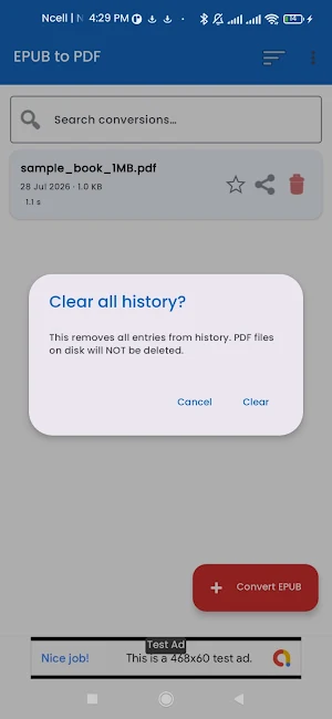 EPUB to PDF Converter Screenshot 0