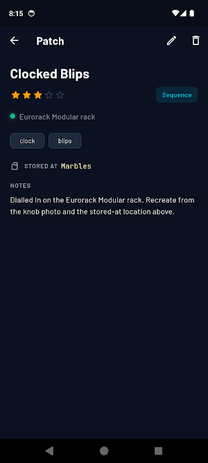 SynthPatch: Patch + Chain Log Screenshot 1