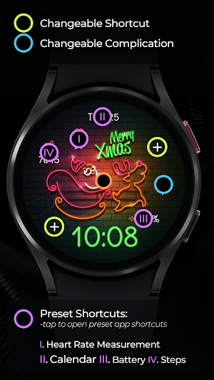 TVV Neon Xmas Watch Face Screenshot 3