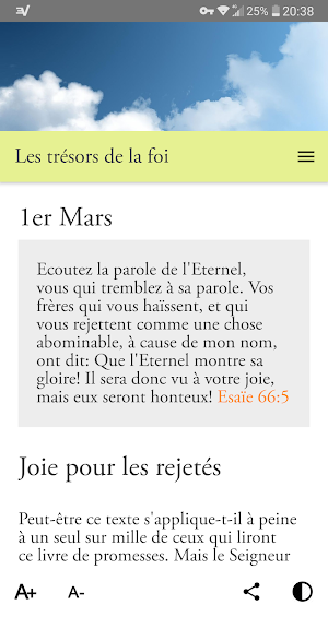 Les Trésors de la Foi — Pensée du jour Screenshot 1