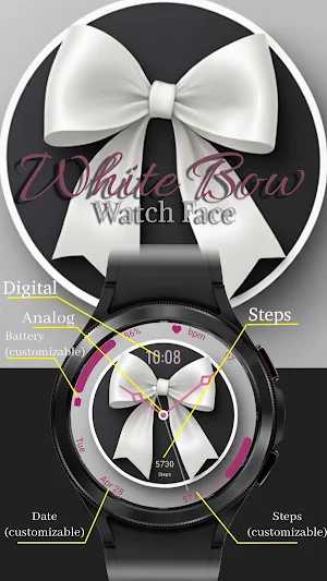 White Bow - Watch Face Screenshot 1