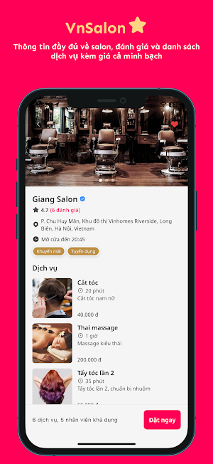 VnSalon: Đặt lịch Salon, Spa Screenshot 1