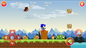 Blue Hedgehog Dash Runner Rush Screenshot 2