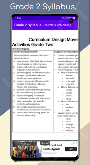 Grade 2 CBC Syllabus. Screenshot 2