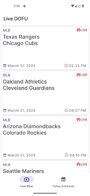 Live Dofu MLB NFL NHL NBA NCAA Screenshot 0