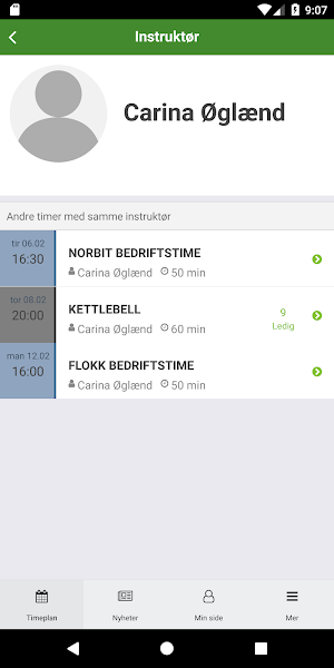Aktiviteten Røros booking Screenshot 2