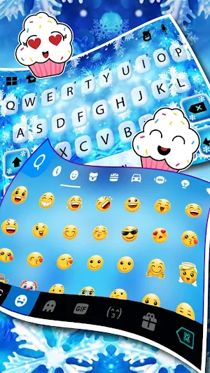 Snowflakes Keyboard Background Screenshot 3