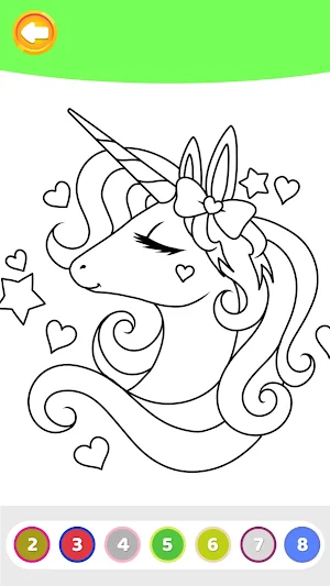 Unicorn coloring by number Screenshot 3