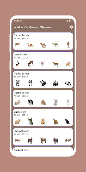 Wild & Pet Animal Stickers Screenshot 1