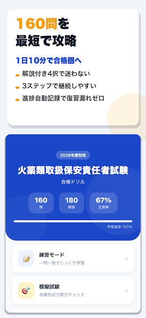 火薬類取扱保安責任者試験 合格ドリル Screenshot 0