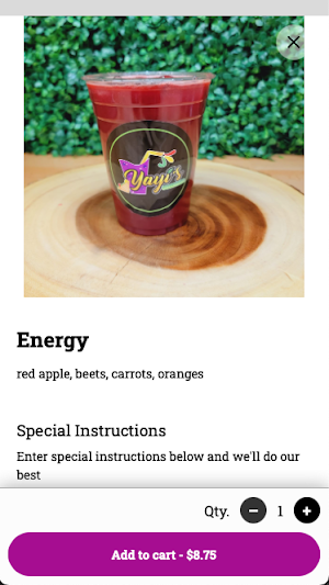 Yayis Juice and Smoothies Screenshot 2