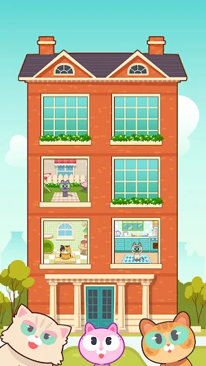 Cat Hotel Design : Match 3D Screenshot 0
