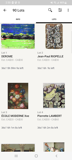 Entrenches du Chateau Auction Screenshot 2