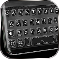Sleek Black Leather Keyboard Background