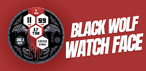 Black Wolf Watch Face Wear OS Screenshot 0