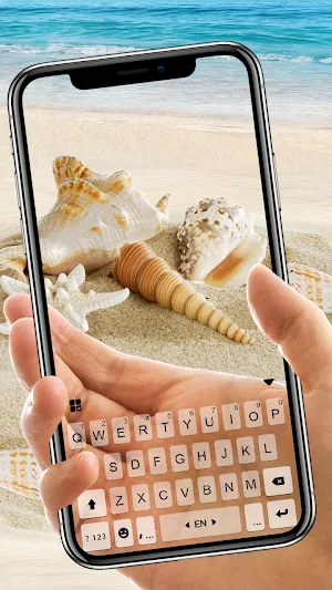 Seashell Transparent Keyboard Background Screenshot 0