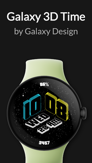 Galaxy 3D Time Watch Face Screenshot 2