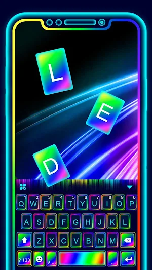 Super Neon 3d Keyboard Theme Screenshot 0