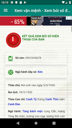 Xem vận mệnh - Xem bói số điện thoại hợp tuổi Screenshot 3