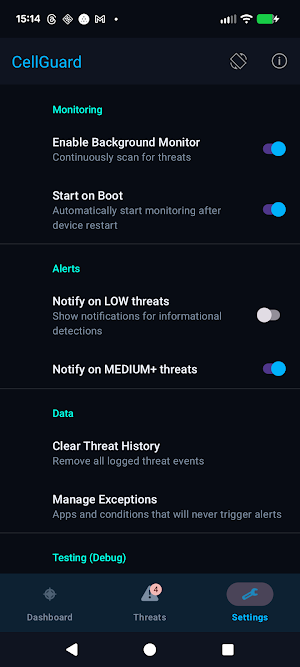 CellGuard Screenshot 2