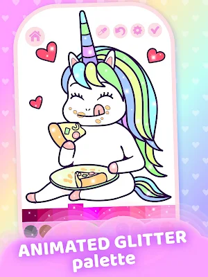 Sparkling Rainbow Unicorns Coloring Book For Kids Screenshot 0